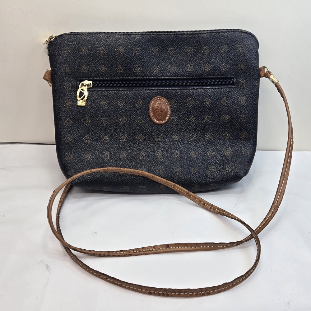Kenzie Black and Brown Crossbody Bag